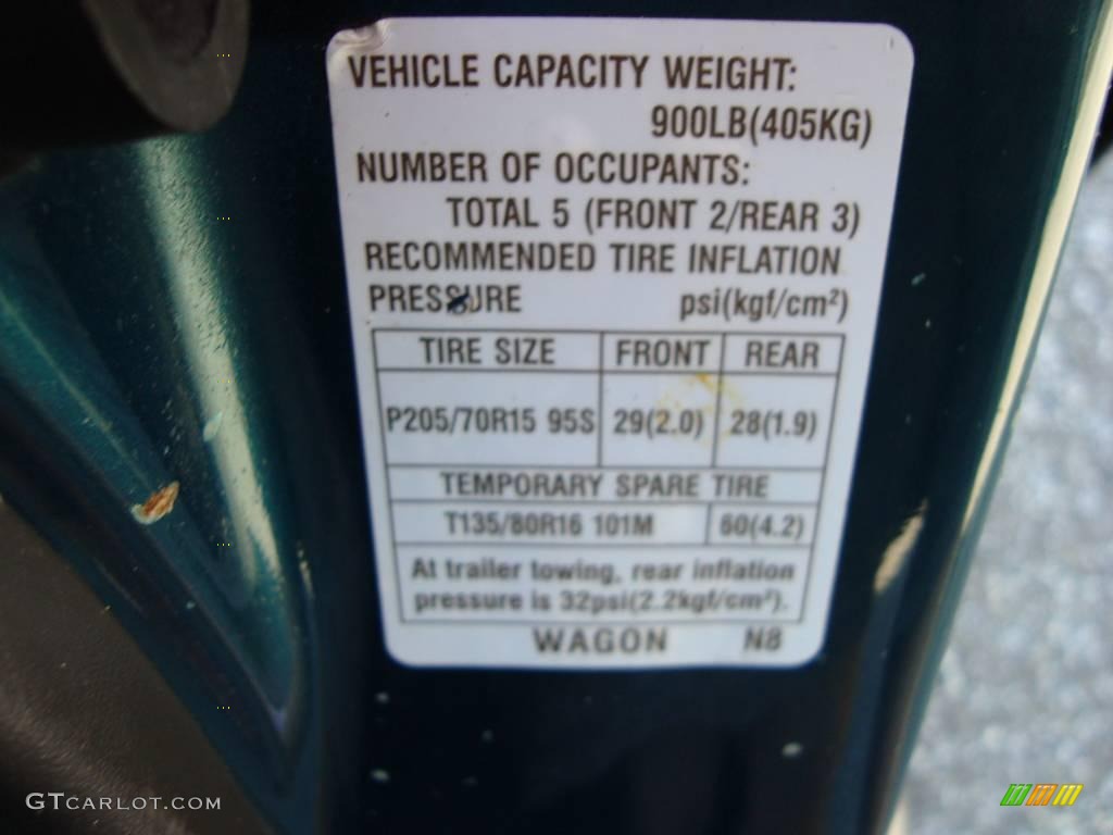 1996 Legacy Outback Wagon - Wintergreen Metallic / Fern photo #22