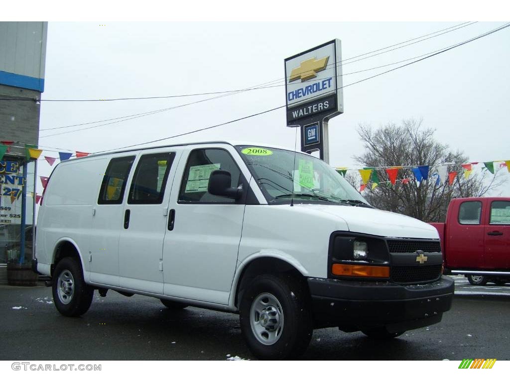 2008 Express 2500 Cargo Van - Summit White / Medium Pewter photo #3