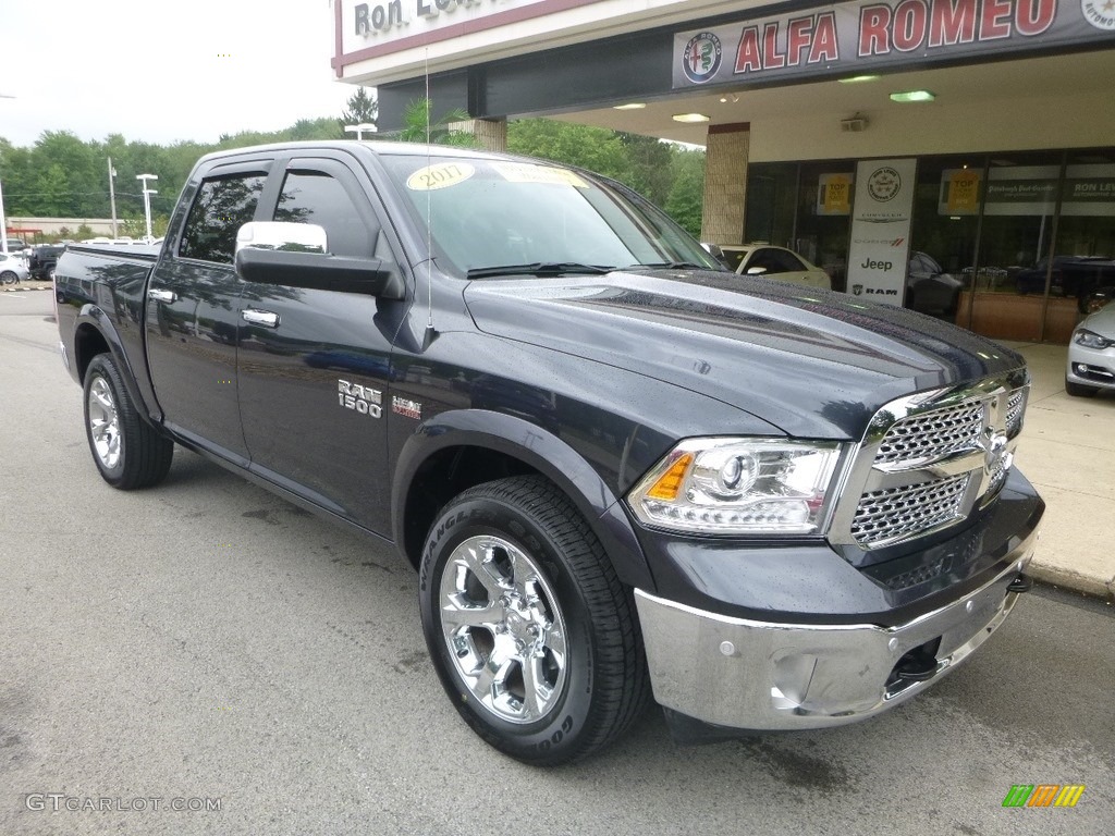 2017 1500 Laramie Crew Cab 4x4 - Maximum Steel Metallic / Black photo #3