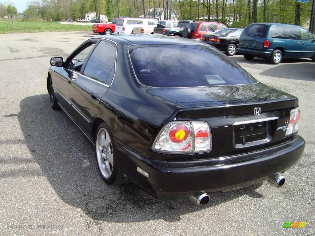 1997 Accord EX Sedan - Flamenco Black Pearl / Gray photo #8