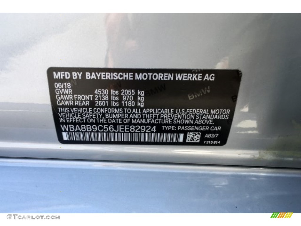 2018 3 Series 330i Sedan - Glacier Silver Metallic / Black photo #11