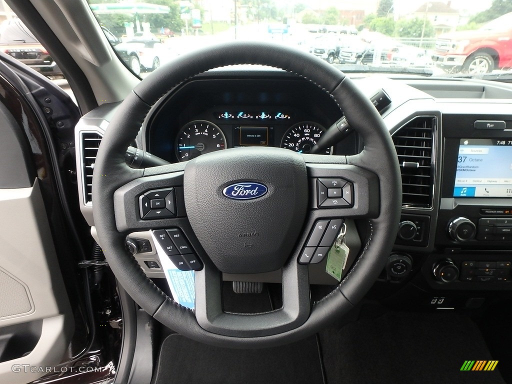 2018 Ford F150 XLT SuperCab 4x4 Earth Gray Steering Wheel Photo #128728277