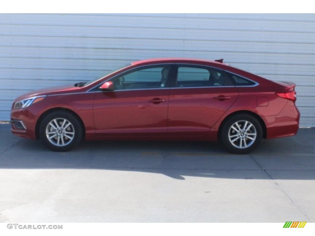 2017 Sonata SE - Scarlet Red / Gray photo #7