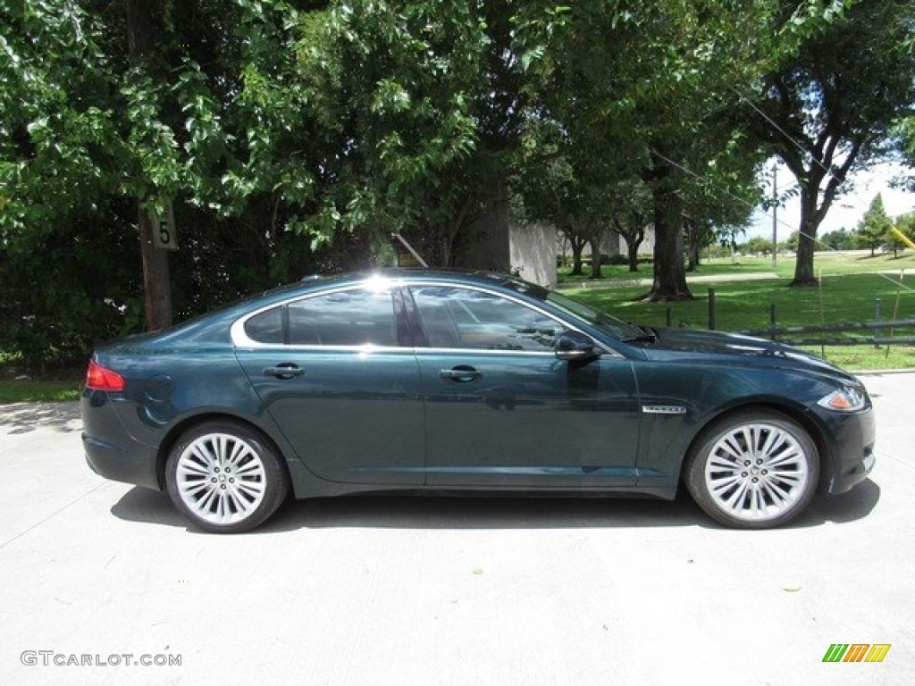 2012 XF Portfolio - British Racing Green Metallic / London Tan/Warm Charcoal photo #6