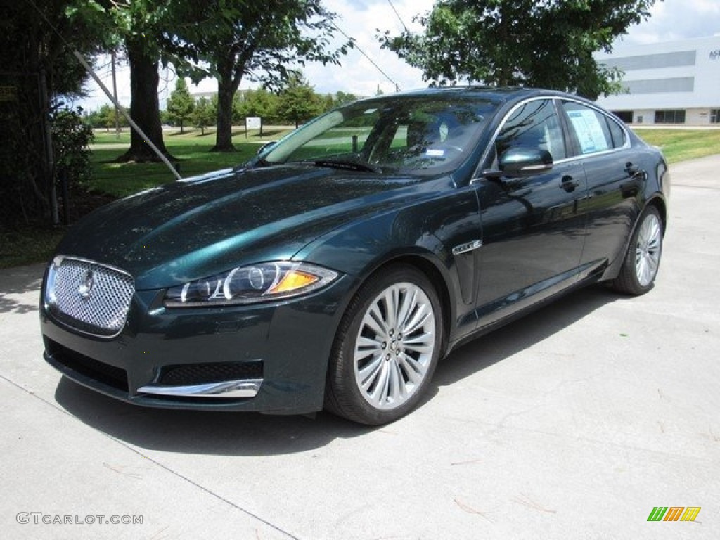 2012 XF Portfolio - British Racing Green Metallic / London Tan/Warm Charcoal photo #10