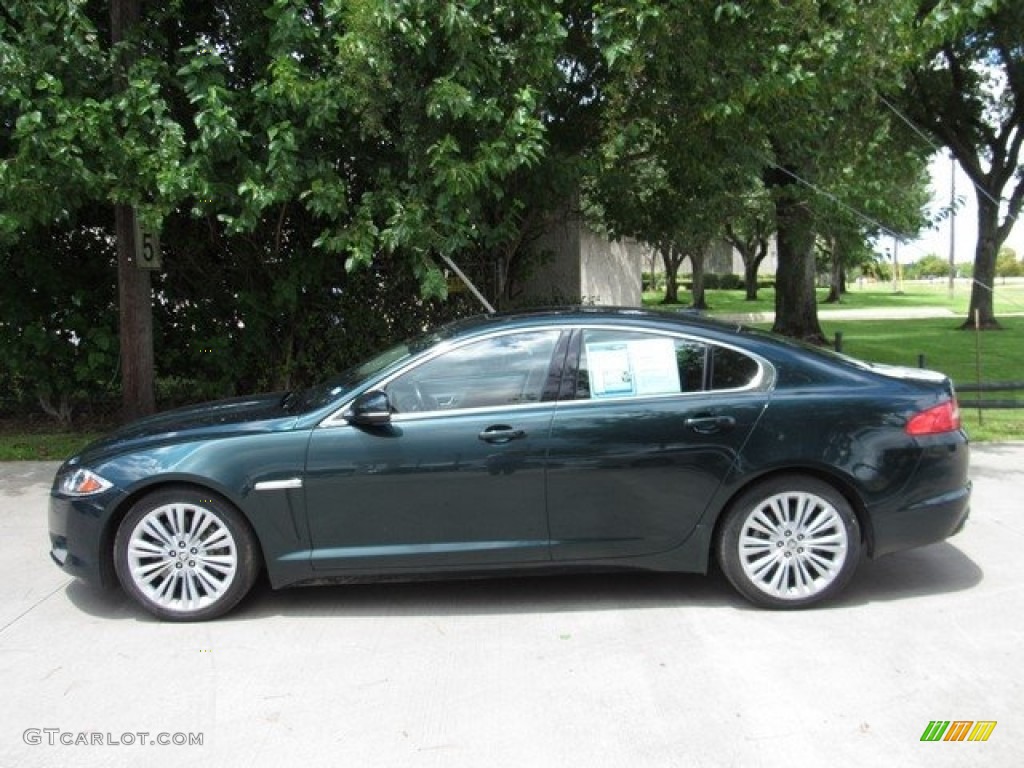2012 XF Portfolio - British Racing Green Metallic / London Tan/Warm Charcoal photo #11