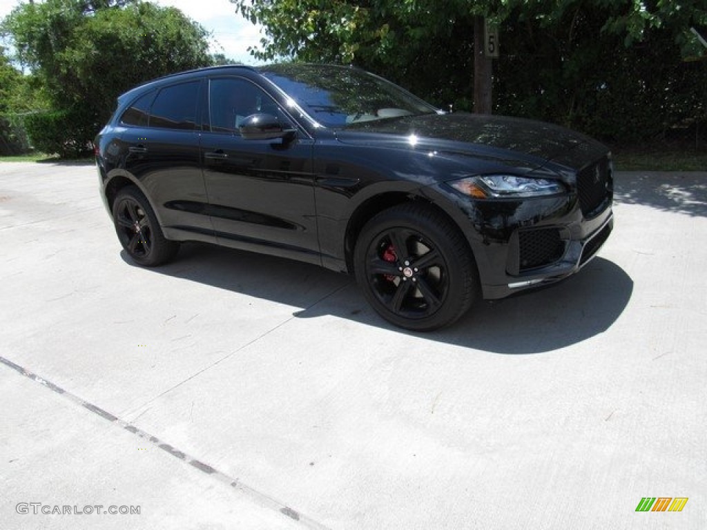 2019 F-PACE S AWD - Santorini Black Metallic / Ebony/Pimento photo #1