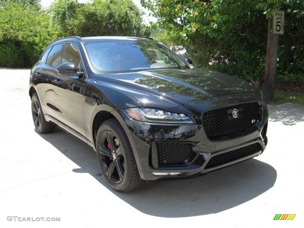 Santorini Black Metallic 2019 Jaguar F-PACE S AWD Exterior Photo #128735303
