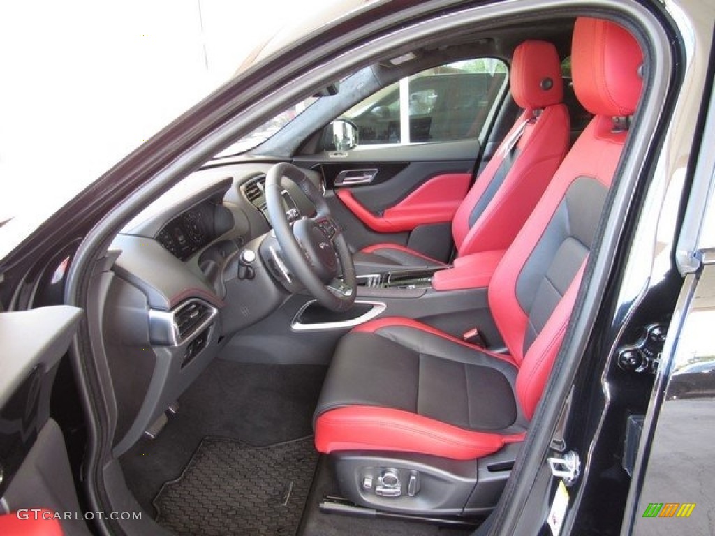 Ebony/Pimento Interior 2019 Jaguar F-PACE S AWD Photo #128735315