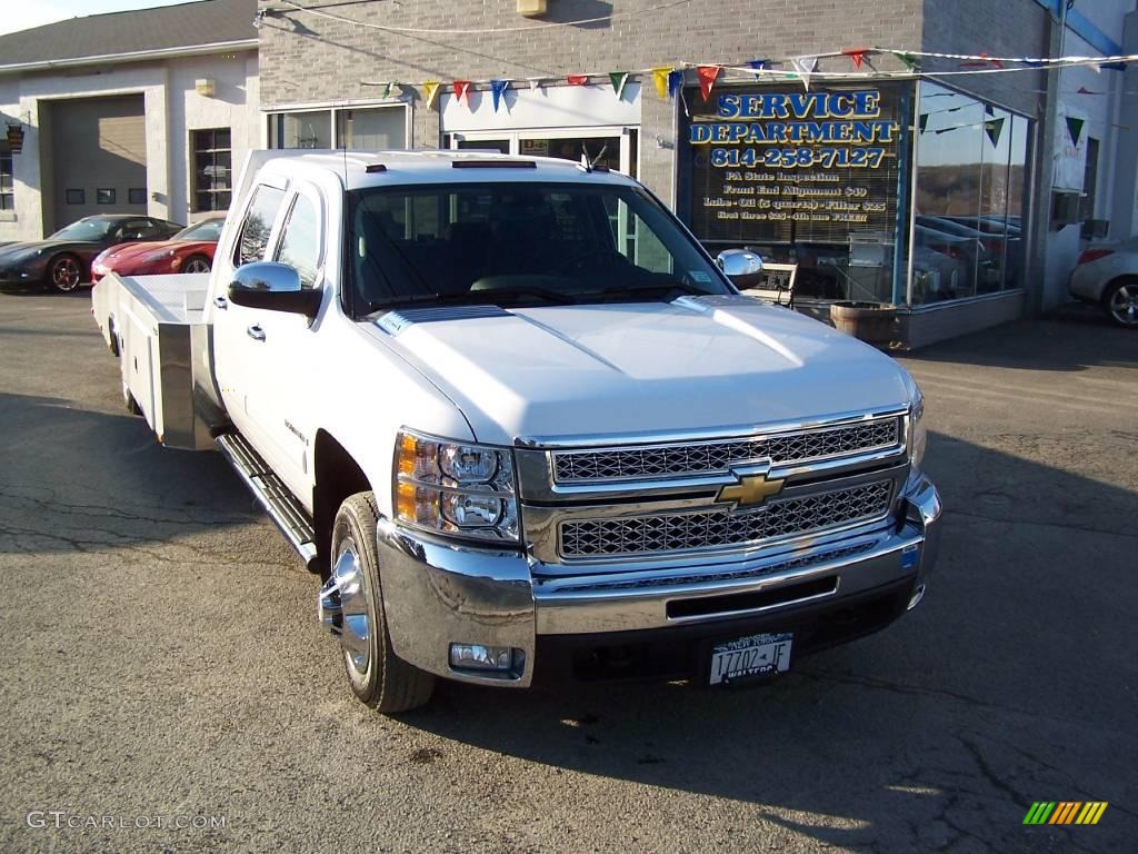 2008 Silverado 3500HD LT Crew Cab Chassis Car Hauler - Summit White / Ebony photo #5