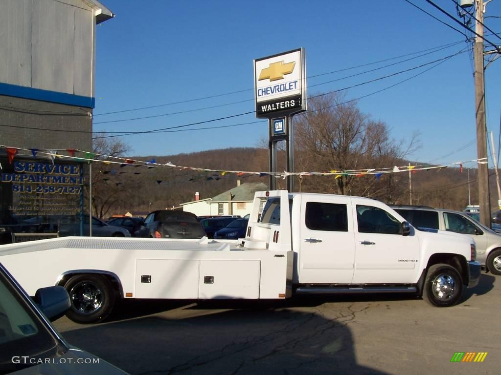 2008 Silverado 3500HD LT Crew Cab Chassis Car Hauler - Summit White / Ebony photo #6