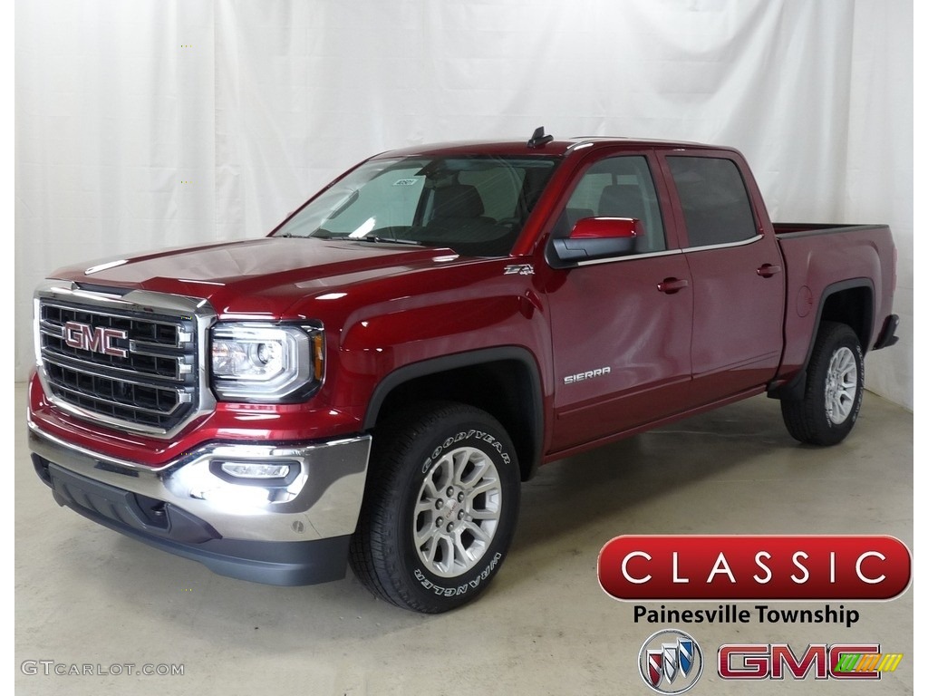 2018 Sierra 1500 SLE Crew Cab 4WD - Red Quartz Tintcoat / Jet Black photo #1