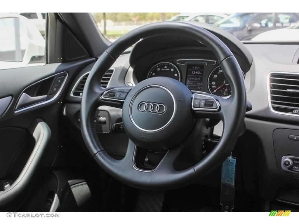2018 Audi Q3 2.0 TFSI Premium Black Steering Wheel Photo #128740587