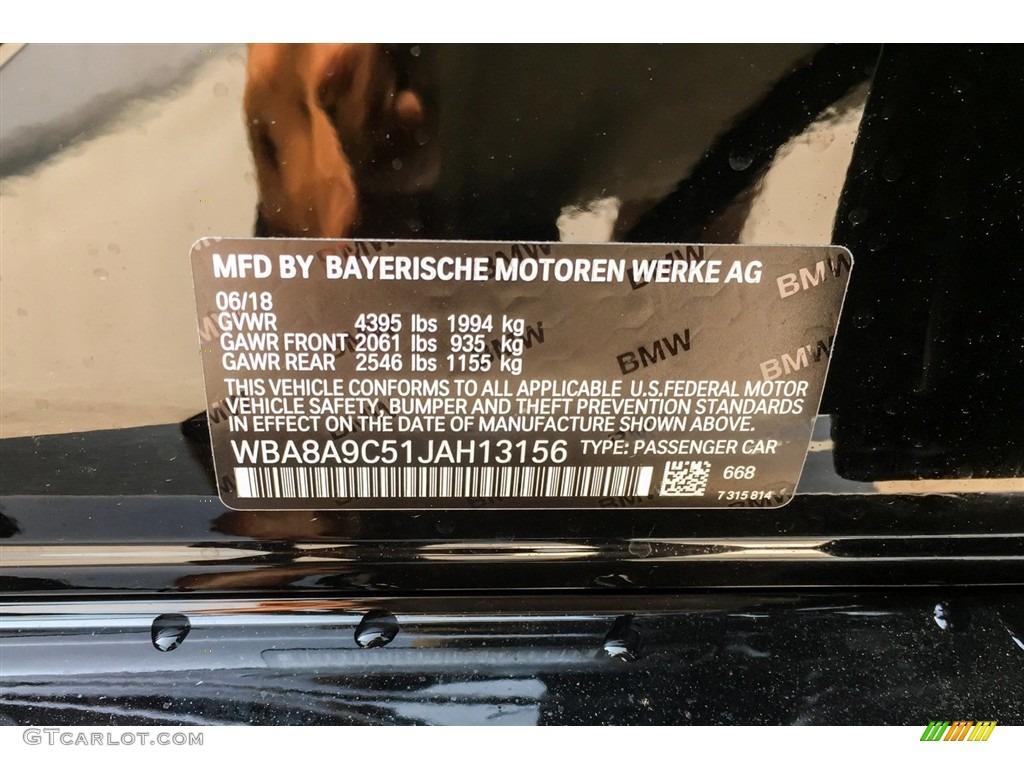 2018 3 Series 320i Sedan - Jet Black / Black photo #11