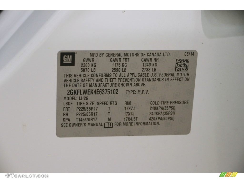 2014 Terrain SLE AWD - Summit White / Jet Black photo #19