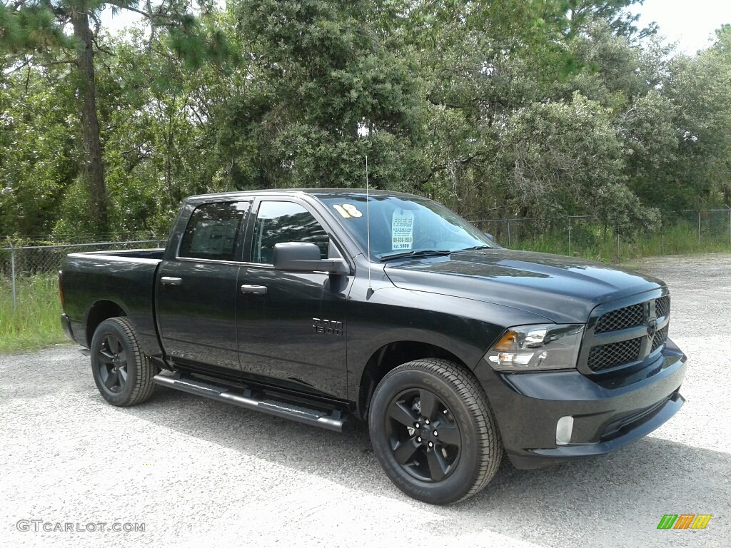 2018 1500 Express Crew Cab - Brilliant Black Crystal Pearl / Black/Diesel Gray photo #7