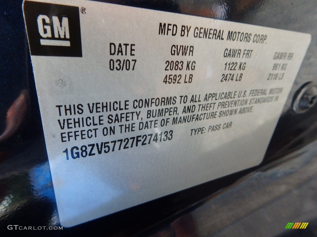 2007 Aura XR - Midnight Blue Metallic / Morocco Brown photo #14