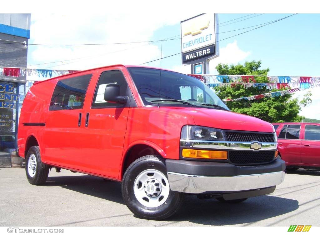 2009 Express 2500 Cargo Van - Victory Red / Medium Pewter photo #3