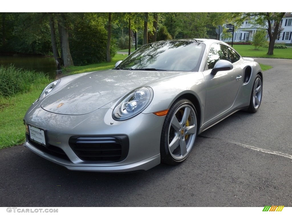 2017 911 Turbo Coupe - GT Silver Metallic / Black photo #1