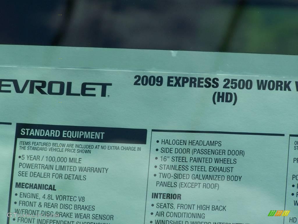 2009 Express 2500 Cargo Van - Victory Red / Medium Pewter photo #14
