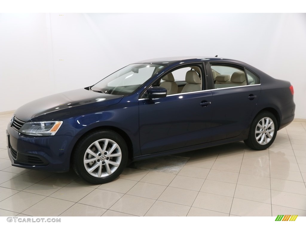 2014 Jetta SE Sedan - Tempest Blue Metallic / Cornsilk Beige photo #3