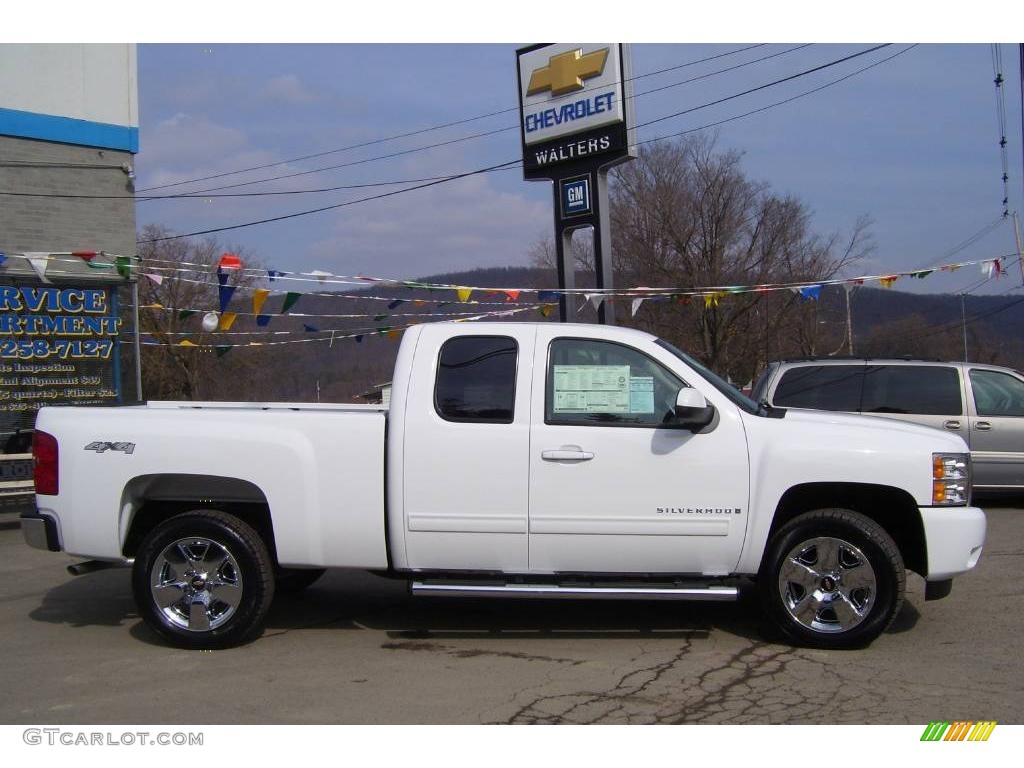 2009 Silverado 1500 LTZ Extended Cab 4x4 - Summit White / Light Titanium photo #4