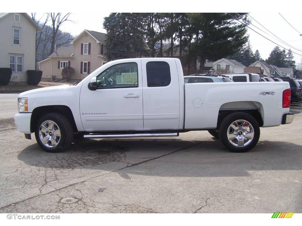 2009 Silverado 1500 LTZ Extended Cab 4x4 - Summit White / Light Titanium photo #8