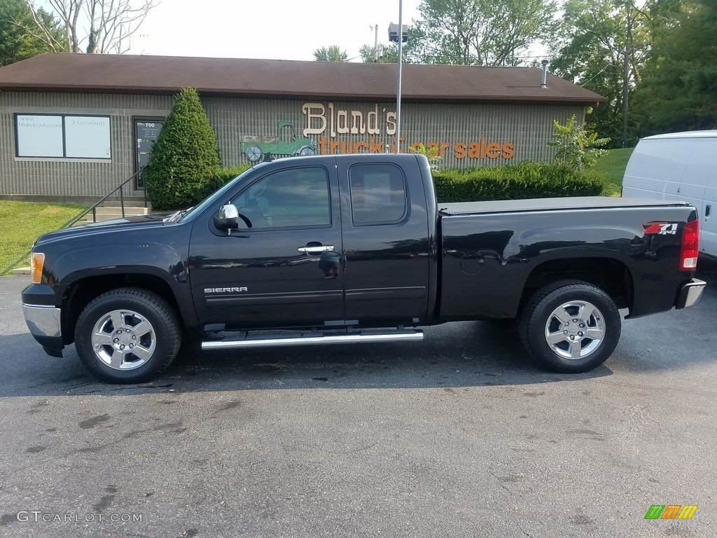 2012 Sierra 1500 SLE Extended Cab 4x4 - Carbon Black Metallic / Ebony photo #1