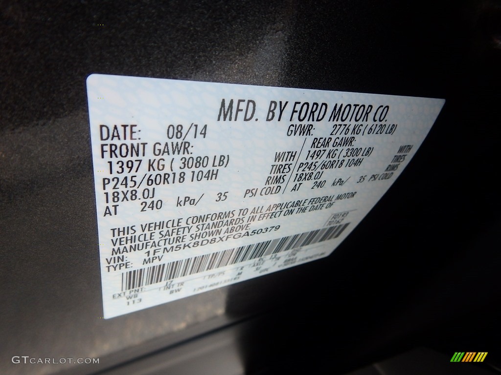 2015 Explorer XLT 4WD - Magnetic / Charcoal Black photo #28
