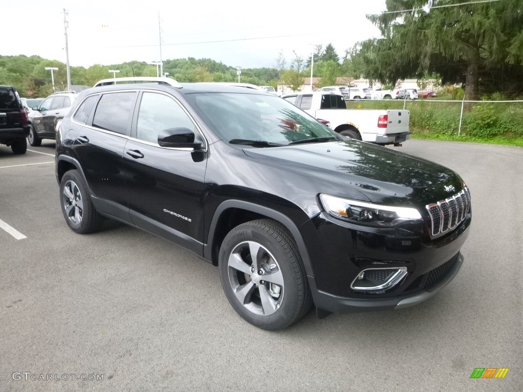 2019 Cherokee Limited 4x4 - Diamond Black Crystal Pearl / Black photo #7