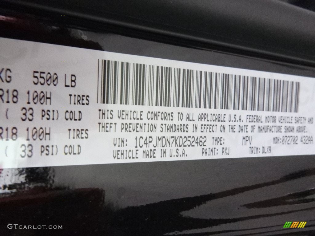 2019 Cherokee Limited 4x4 - Diamond Black Crystal Pearl / Black photo #15