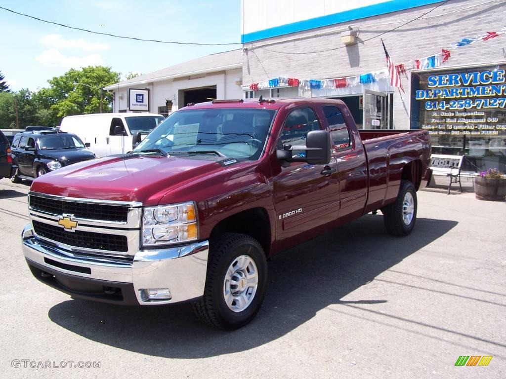 2009 Silverado 2500HD LT Extended Cab 4x4 - Deep Ruby Metallic / Ebony photo #4