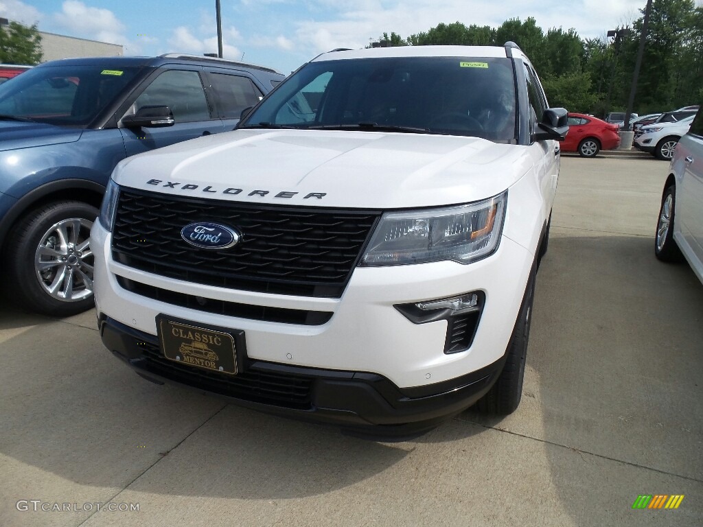 2018 Explorer Sport 4WD - White Platinum / Ebony Black photo #1