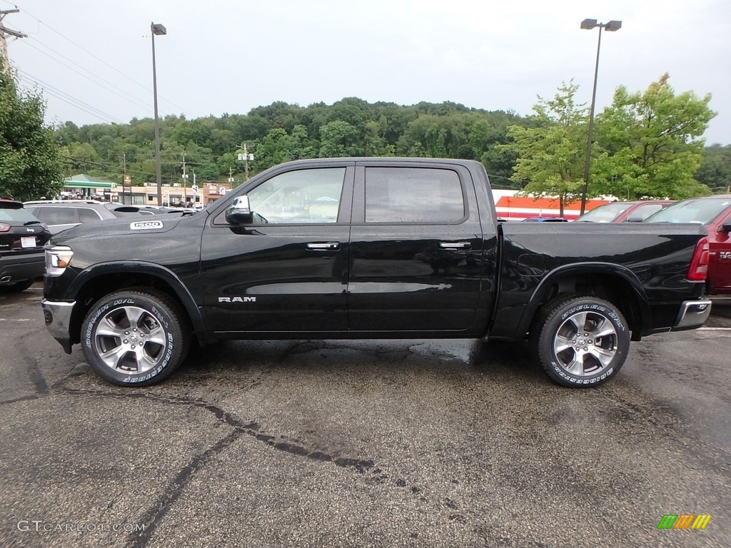 2019 1500 Laramie Crew Cab 4x4 - Black Forest Green Pearl / Mountain Brown/Light Frost Beige photo #2