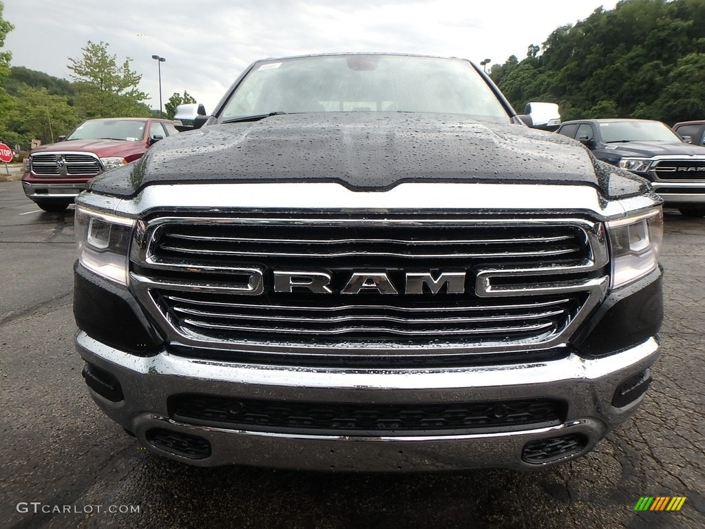 2019 1500 Laramie Crew Cab 4x4 - Black Forest Green Pearl / Mountain Brown/Light Frost Beige photo #8