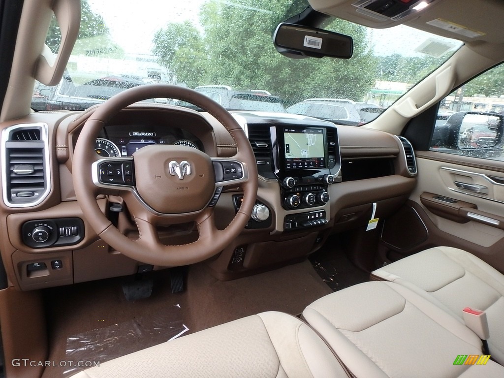 2019 1500 Laramie Crew Cab 4x4 - Black Forest Green Pearl / Mountain Brown/Light Frost Beige photo #12