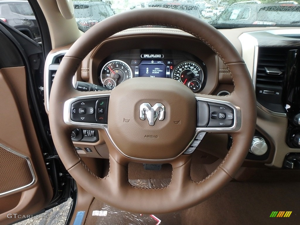 2019 1500 Laramie Crew Cab 4x4 - Black Forest Green Pearl / Mountain Brown/Light Frost Beige photo #18