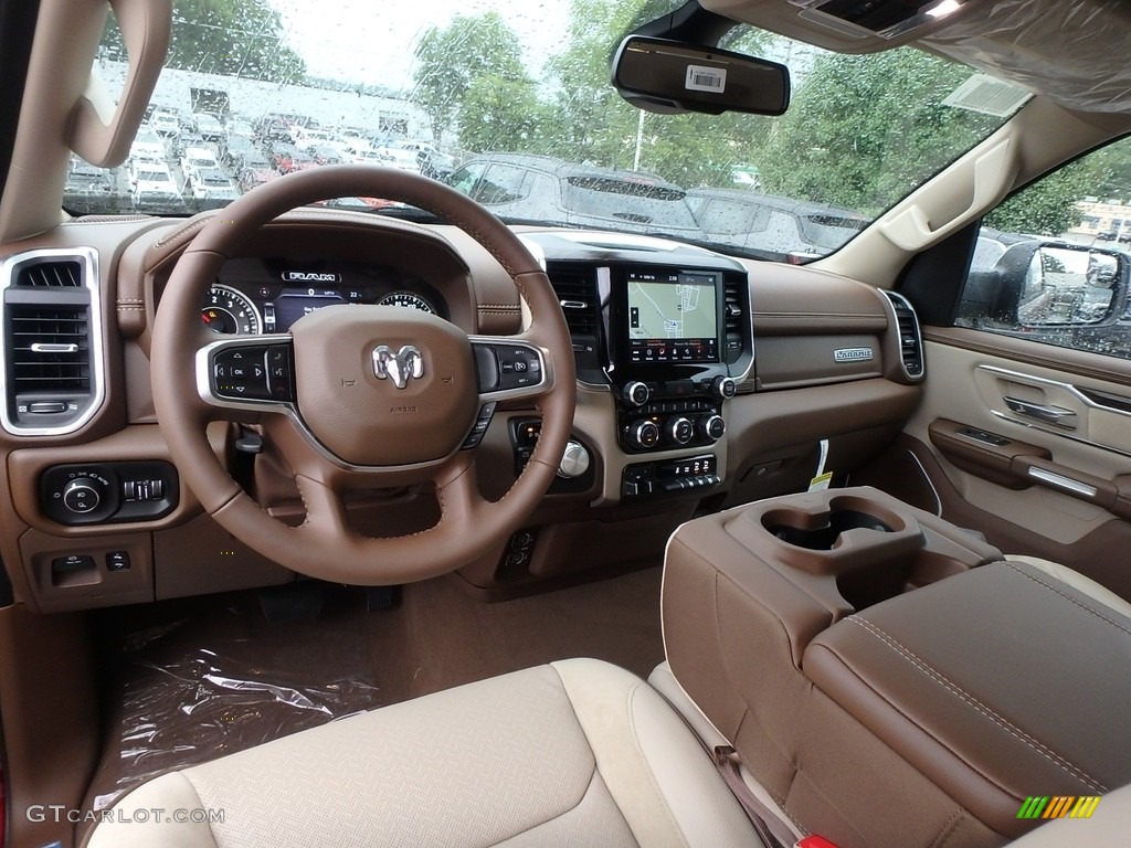 2019 1500 Laramie Crew Cab 4x4 - Delmonico Red Pearl / Mountain Brown/Light Frost Beige photo #12