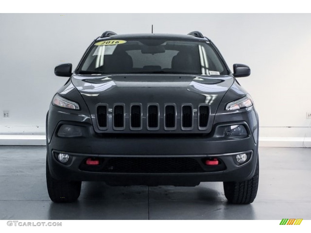 2016 Cherokee Trailhawk 4x4 - Granite Crystal Metallic / Black photo #2