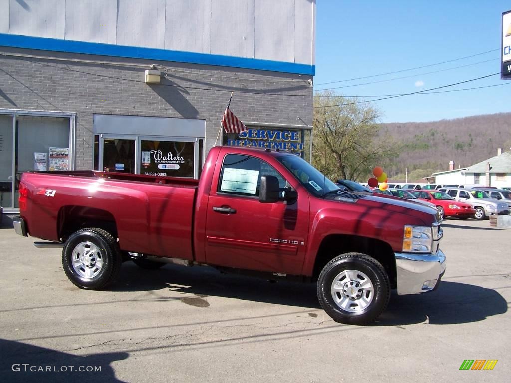 2009 Silverado 2500HD LT Regular Cab 4x4 - Deep Ruby Metallic / Ebony photo #1