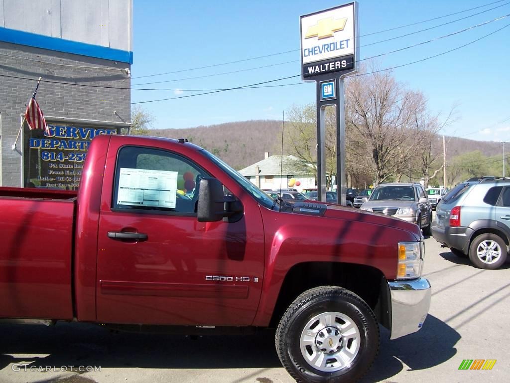2009 Silverado 2500HD LT Regular Cab 4x4 - Deep Ruby Metallic / Ebony photo #2
