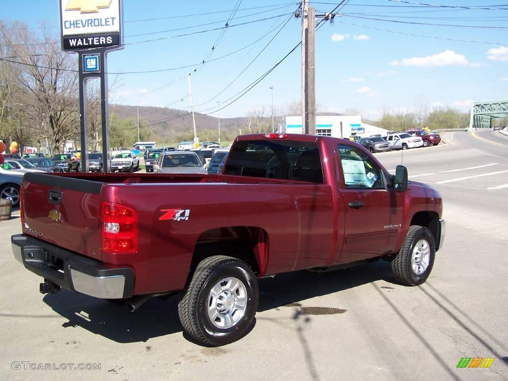 2009 Silverado 2500HD LT Regular Cab 4x4 - Deep Ruby Metallic / Ebony photo #3