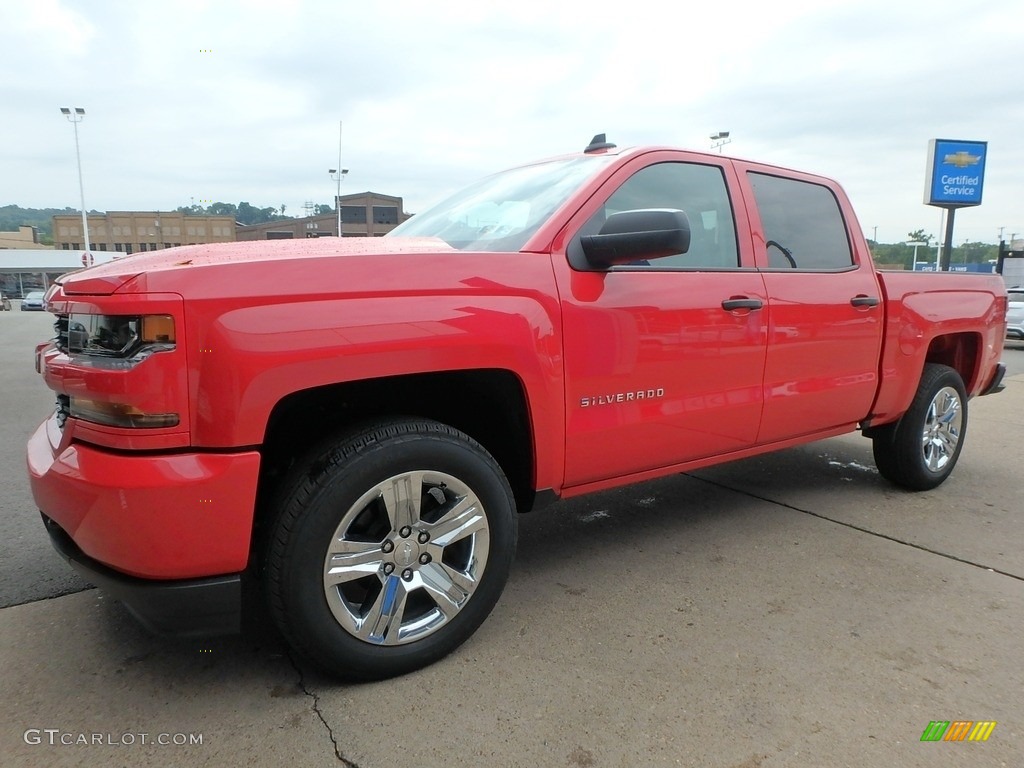 2018 Silverado 1500 Custom Crew Cab 4x4 - Red Hot / Dark Ash/Jet Black photo #7