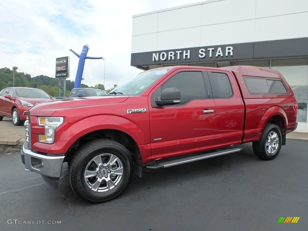 2017 F150 XLT SuperCab 4x4 - Ruby Red / Earth Gray photo #1