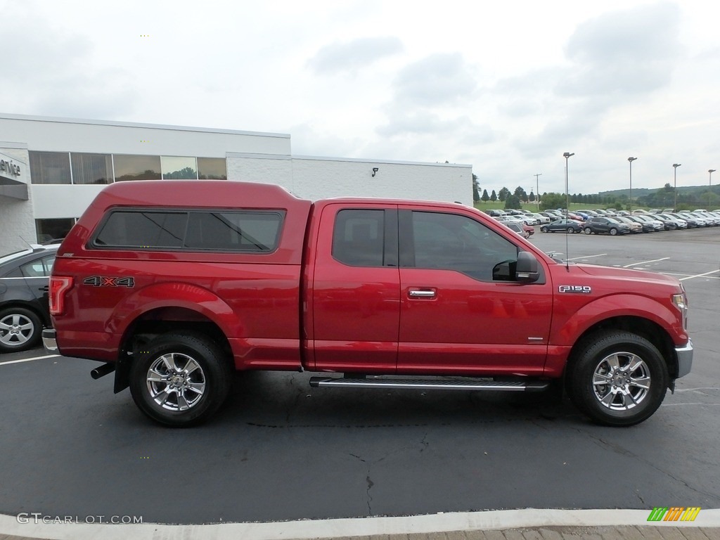 2017 F150 XLT SuperCab 4x4 - Ruby Red / Earth Gray photo #5