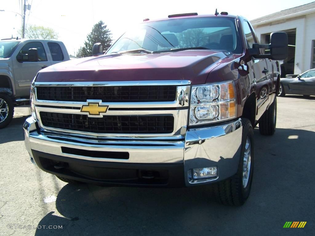 2009 Silverado 2500HD LT Regular Cab 4x4 - Deep Ruby Metallic / Ebony photo #48