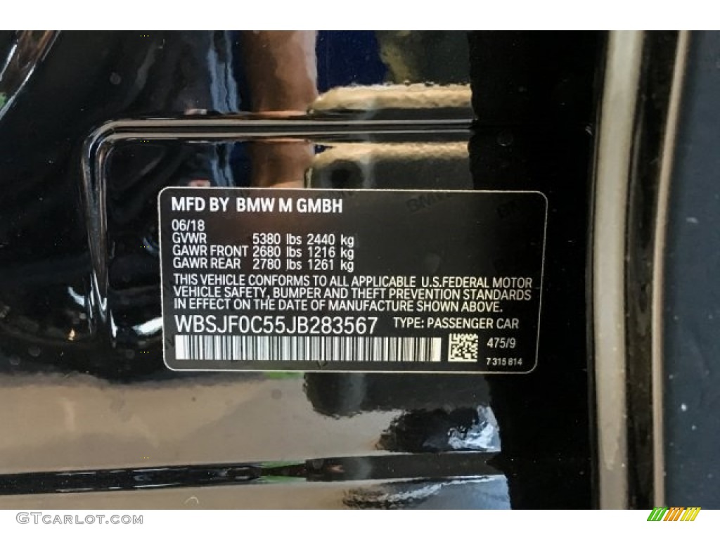 2018 BMW M5 Sedan Color Code Photos