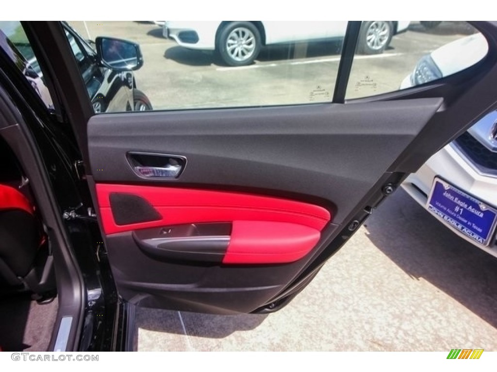 2019 Acura TLX A-Spec Sedan Red Door Panel Photo #128844954
