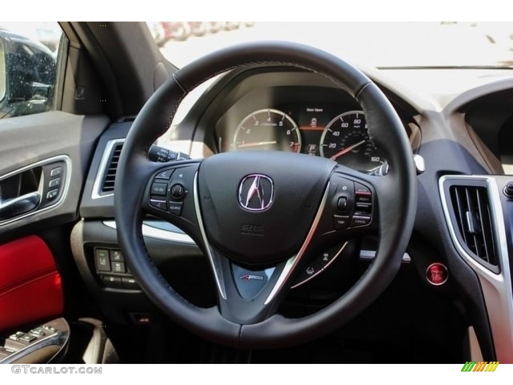2019 Acura TLX A-Spec Sedan Red Steering Wheel Photo #128845079