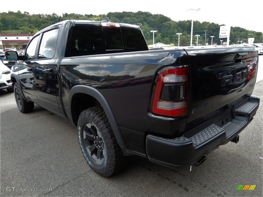 2019 1500 Rebel Crew Cab 4x4 - Diamond Black Crystal Pearl / Black/Red photo #3